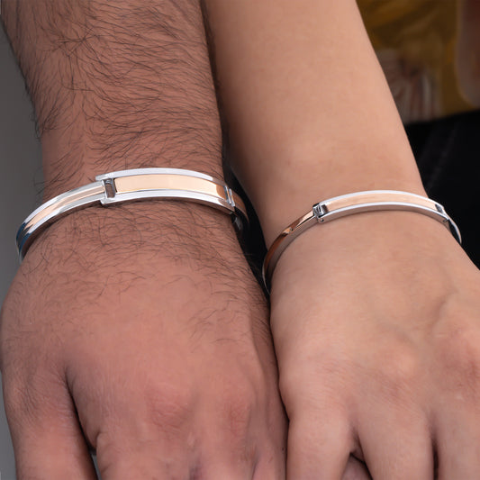 Couple Bi-Color Hand Kada