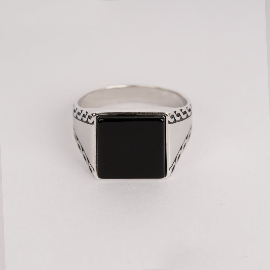 925 Silver Black Titan Ring