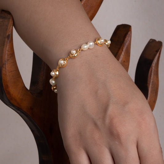 Pearl & Link Chain Bracelet