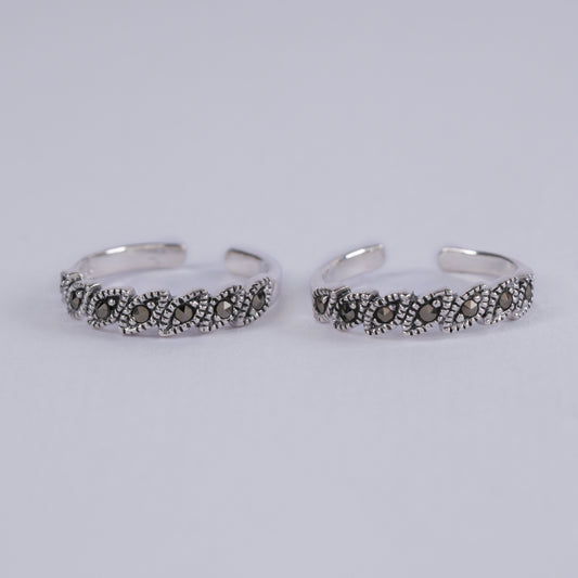 Silver Braided Toe Ring