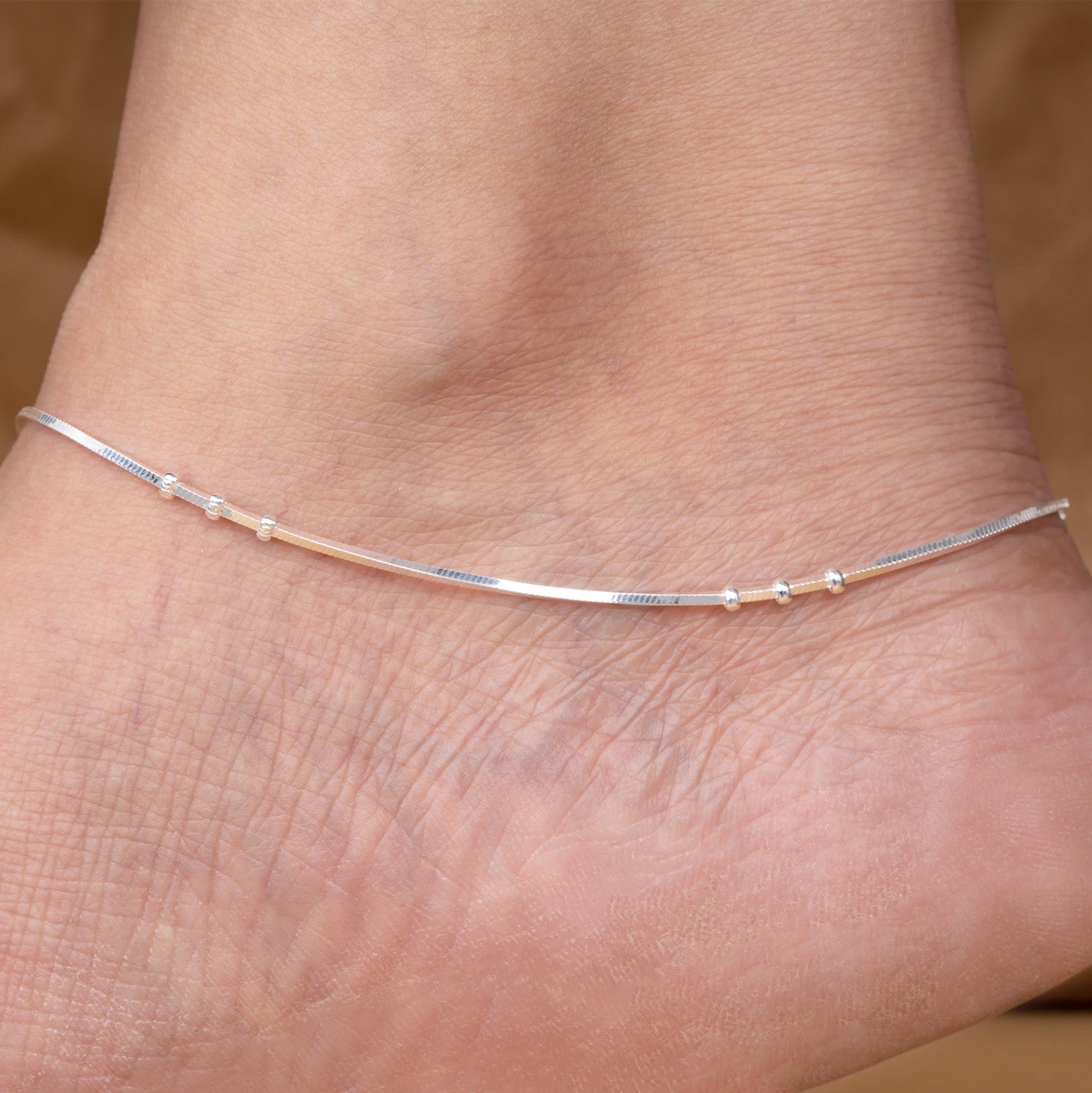 Flat Beaded Anklet