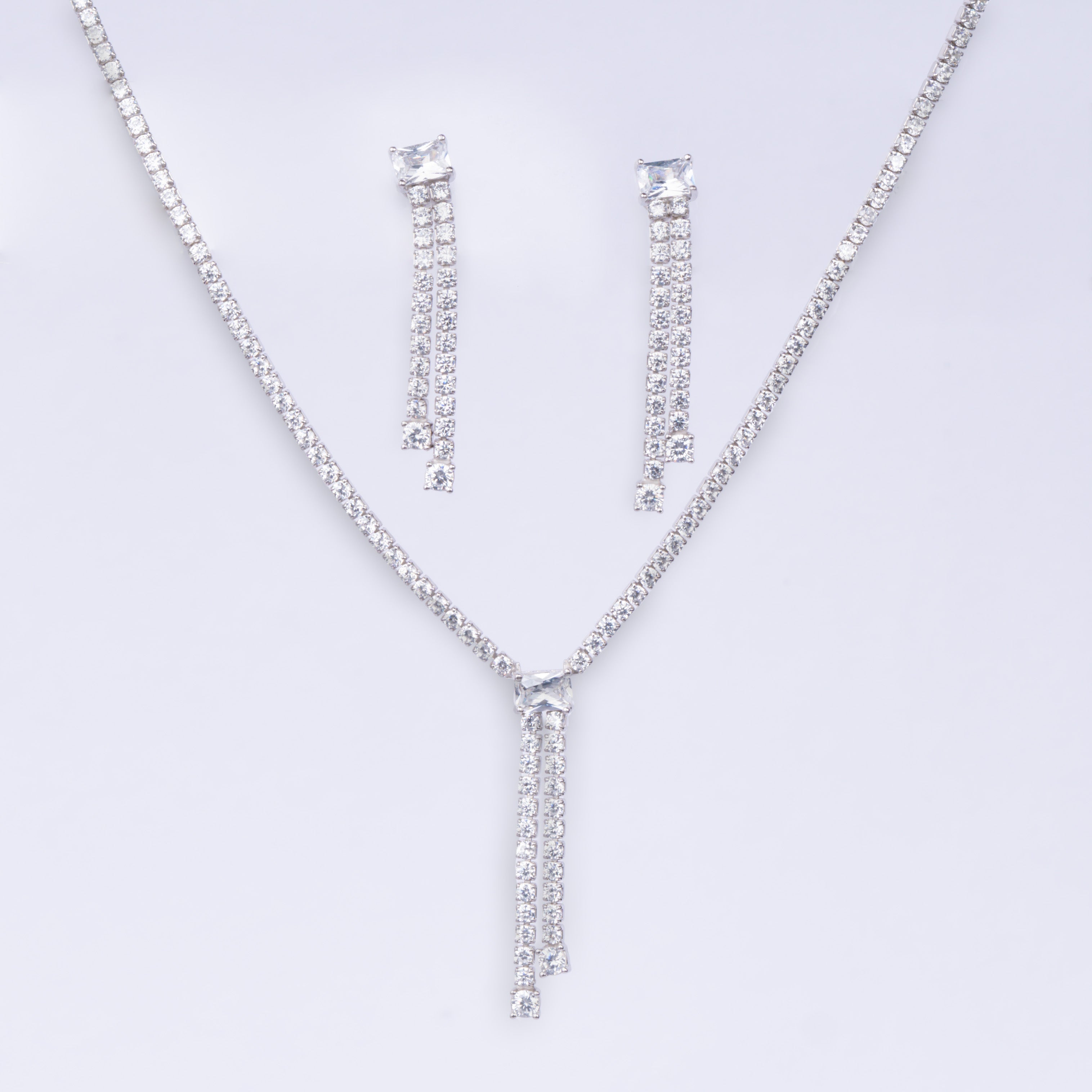 Eternal Sparkle Necklace With Earrings