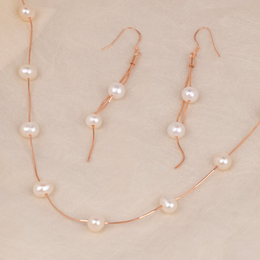 Pearl Necklace With Earrings