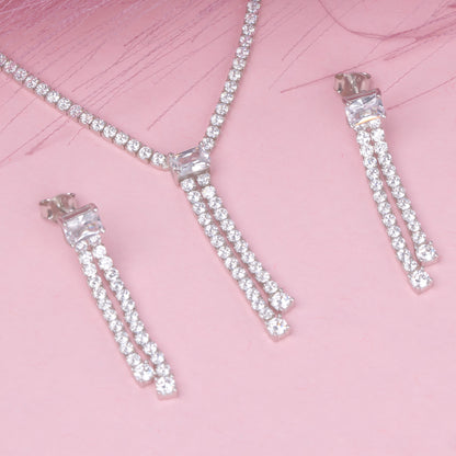 Eternal Sparkle Necklace With Earrings