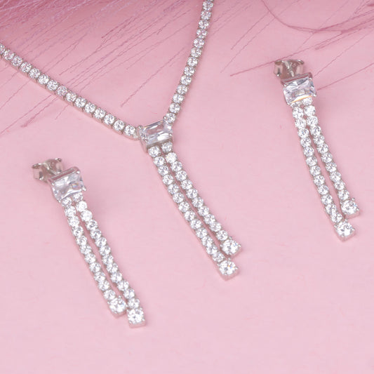 Eternal Sparkle Necklace With Earrings