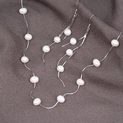 Pearl Necklace With Earrings