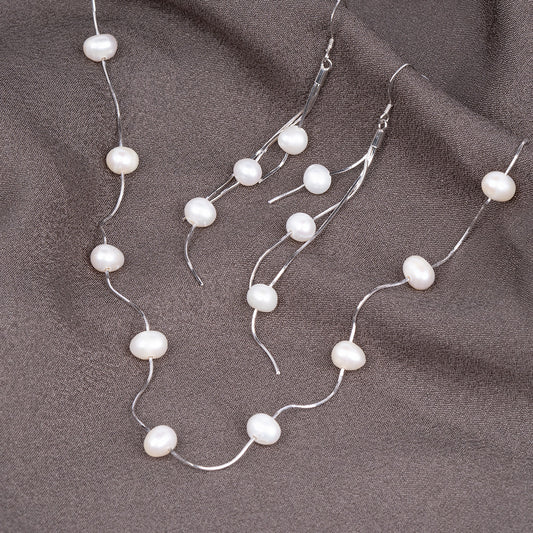 Pearl Necklace With Earrings