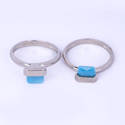 Blue Silver Magnet Ring