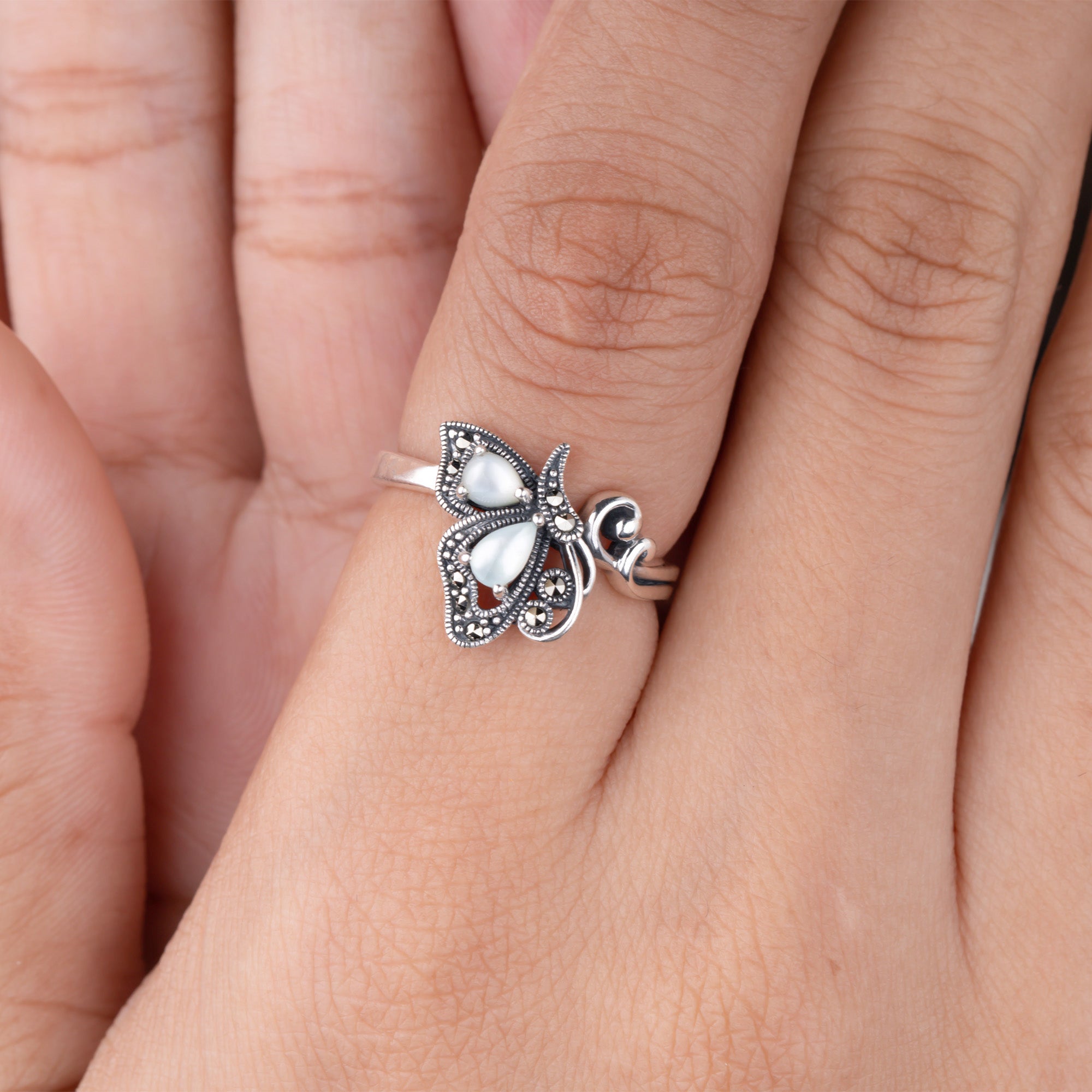 Butterfly-Inspired Silver Ring