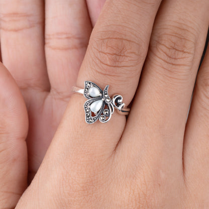 Butterfly-Inspired Silver Ring