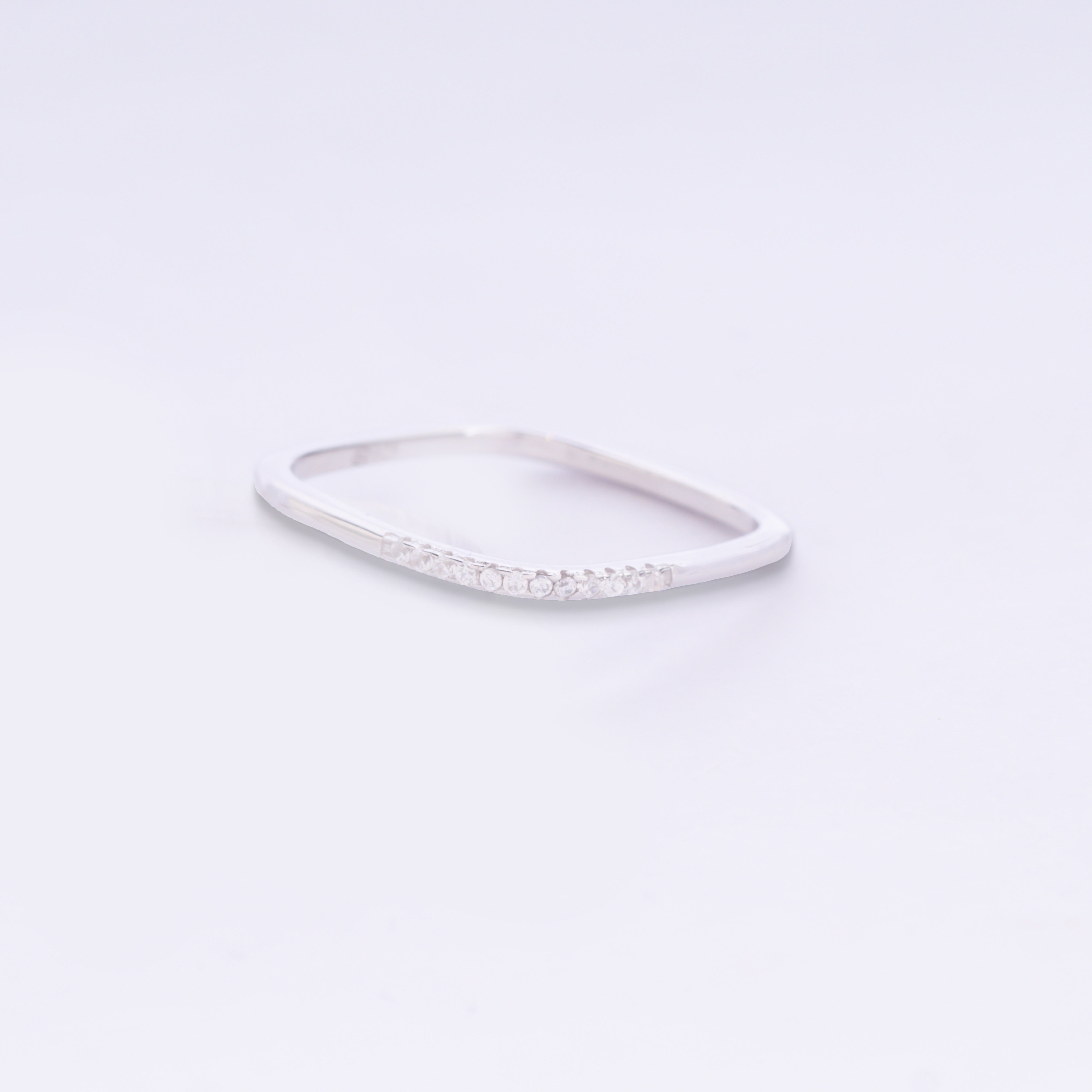 Square Silver Eternity Band Ring