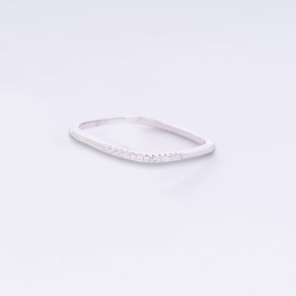 Square Silver Eternity Band Ring
