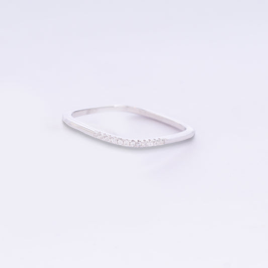 Square Silver Eternity Band Ring