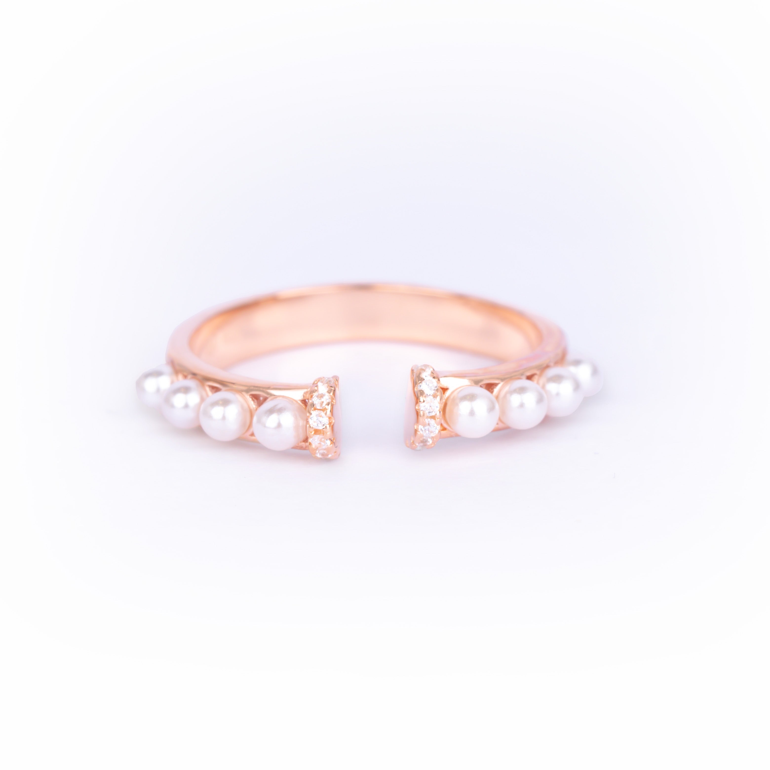Pearl Front Open Ring