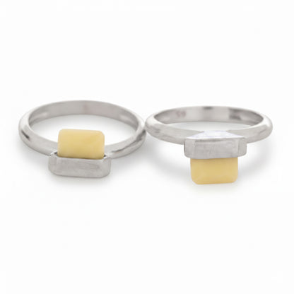 Yellow Silver Magnet Ring