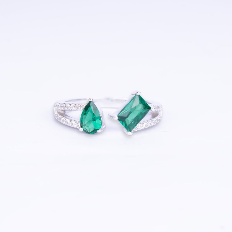 925 Silver Green Goddess Ring