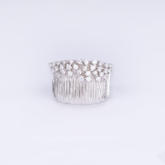 Crown Cluster Silver Statement Ring