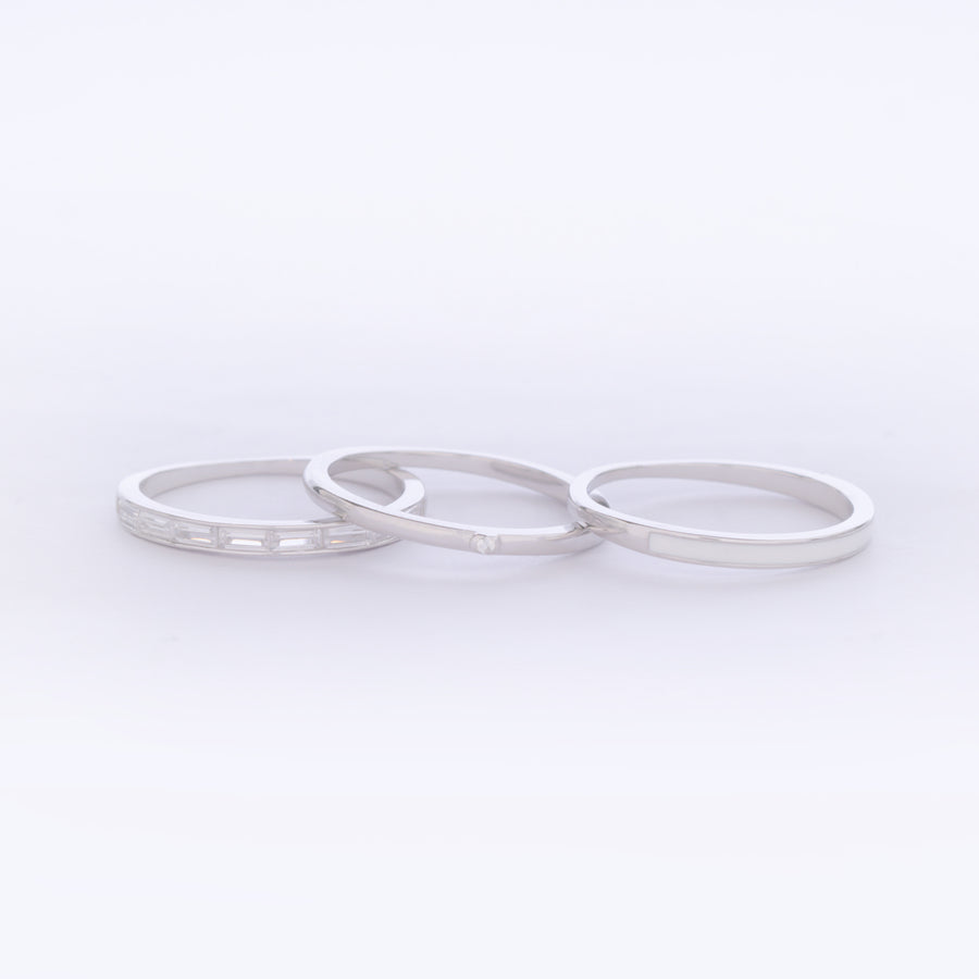 Stacked Band Silver Ring
