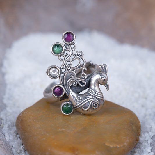 Peacock Crown Ring