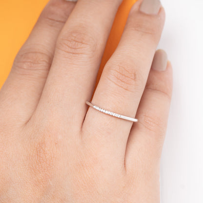 Square Silver Eternity Band Ring