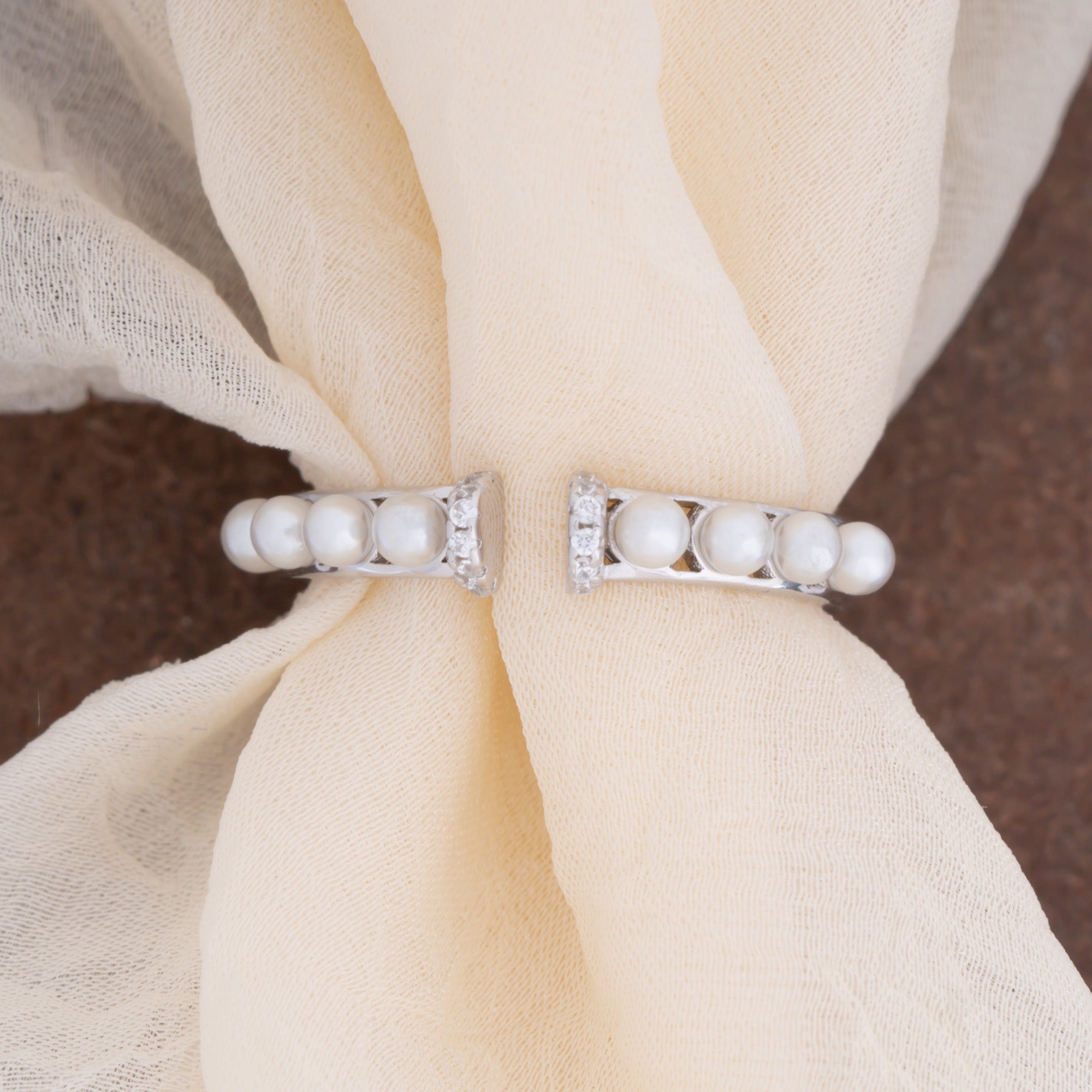 Pearl Front Open Ring