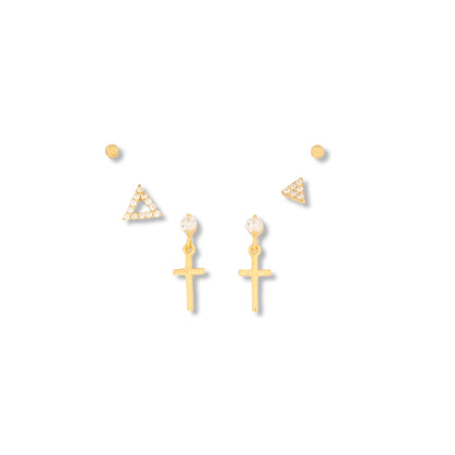 Luster Trio Cartilage Stud Earring Set