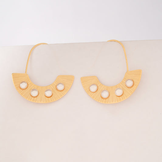 Golden Arch Pearl Hoop Earrings