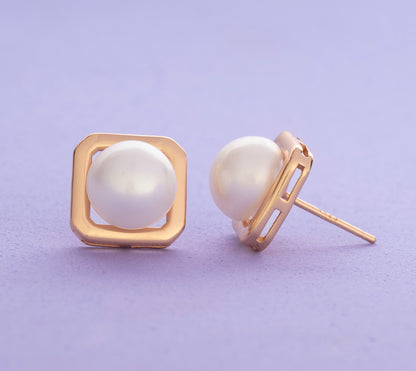 Pearl Cube Earrings