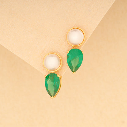 Golden Pearl Teardrop Earring