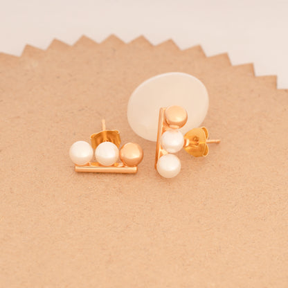 Elegant Pearl Trio Earrings