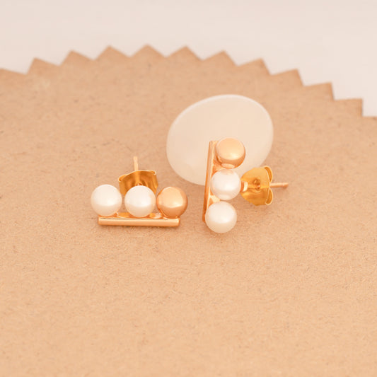 Elegant Pearl Trio Earrings