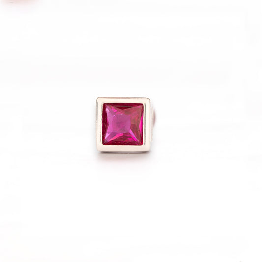 Minimalist Pink Stone Stud Earrings