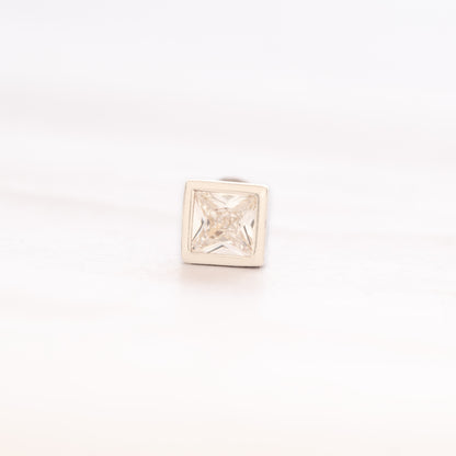 Minimalist White Stone Stud Earrings