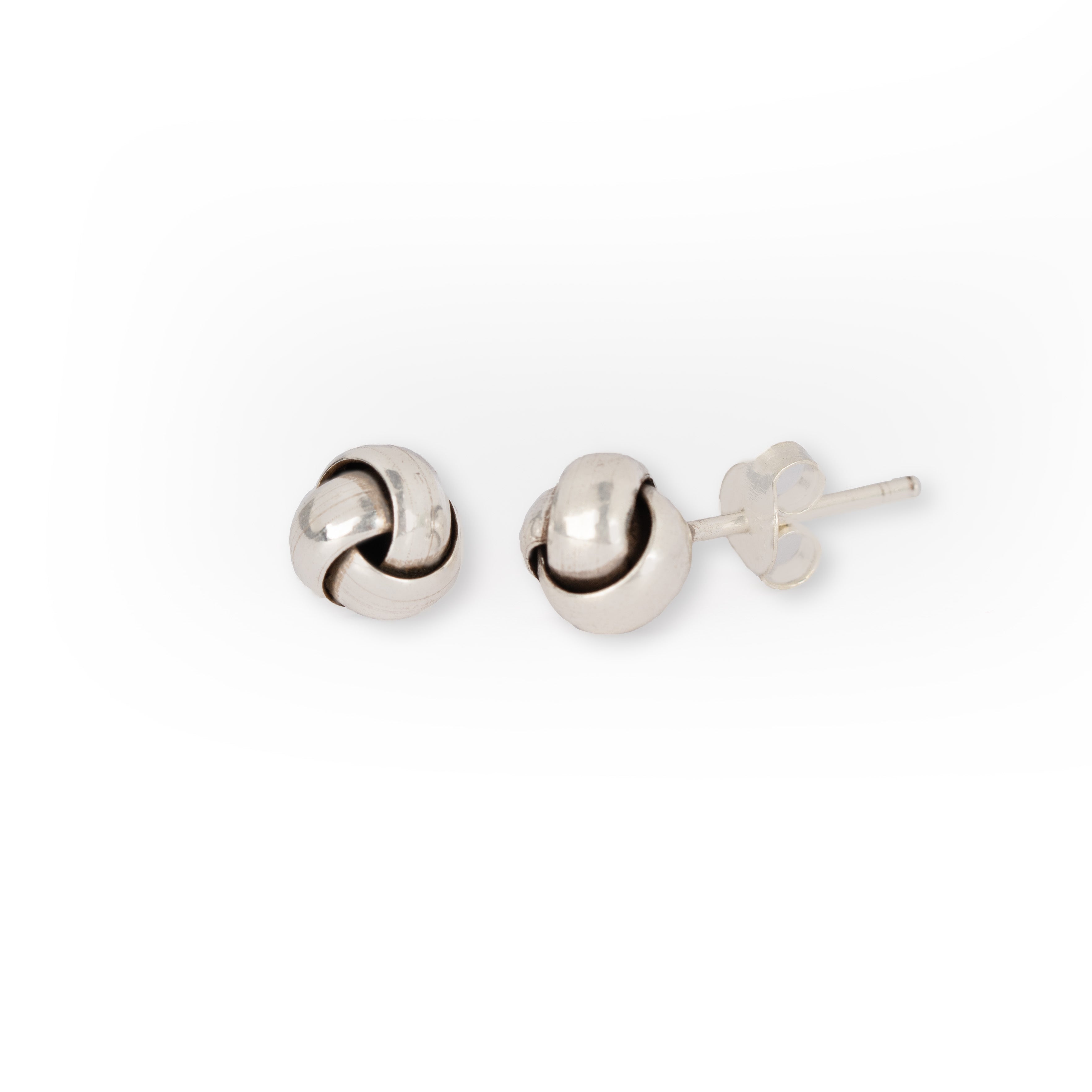 Silver Bell Stud Earrings
