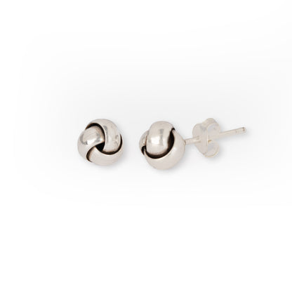 Silver Bell Stud Earrings