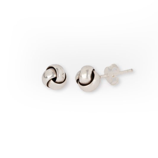 Silver Bell Stud Earrings