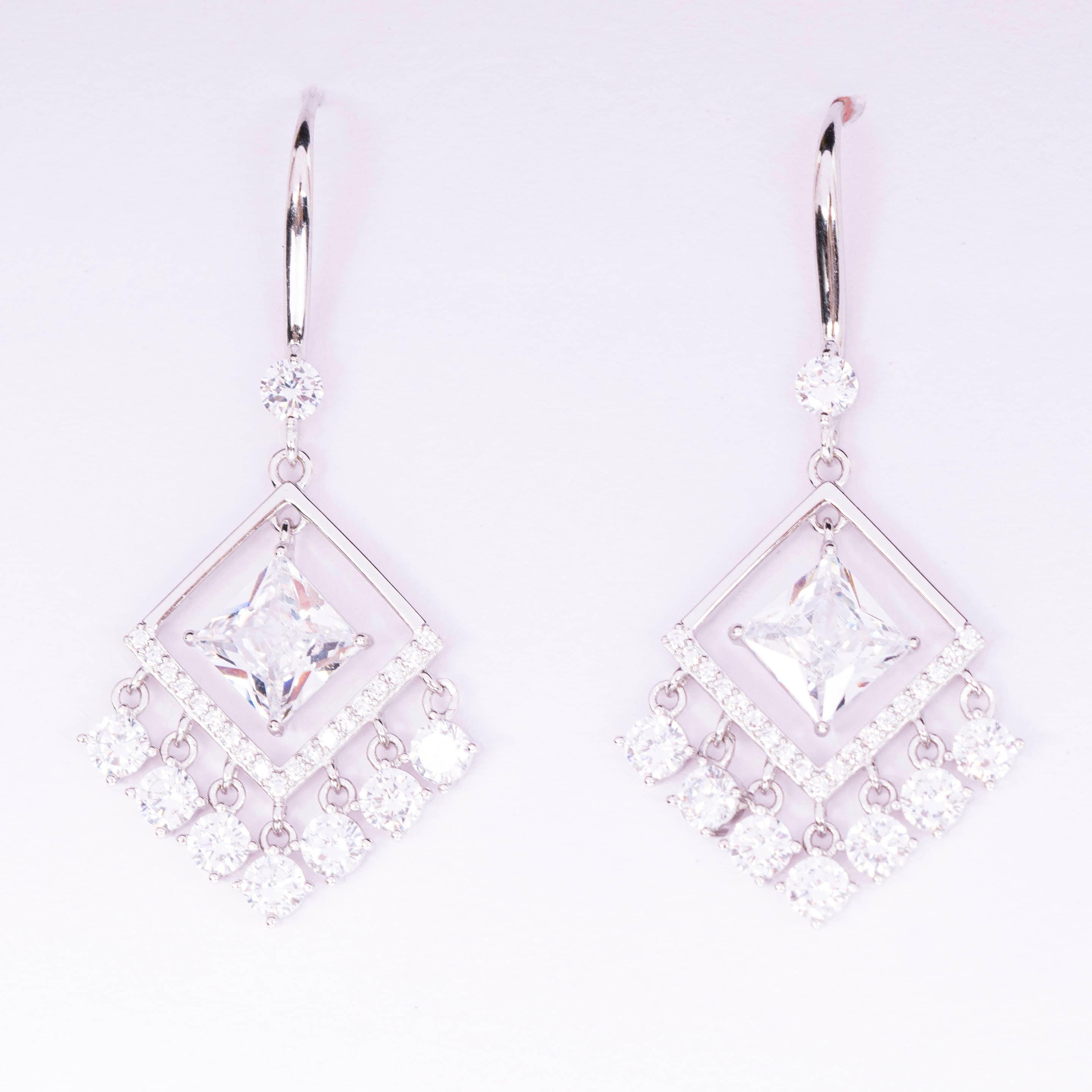 Diamond Drape Drop Earrings