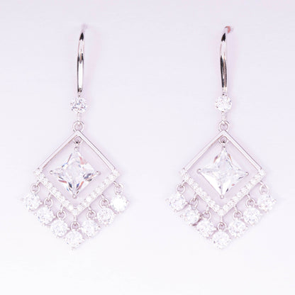 Diamond Drape Drop Earrings