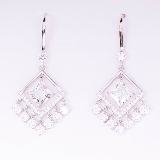Diamond Drape Drop Earrings