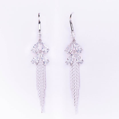 Crystal Feather Drop Earrings