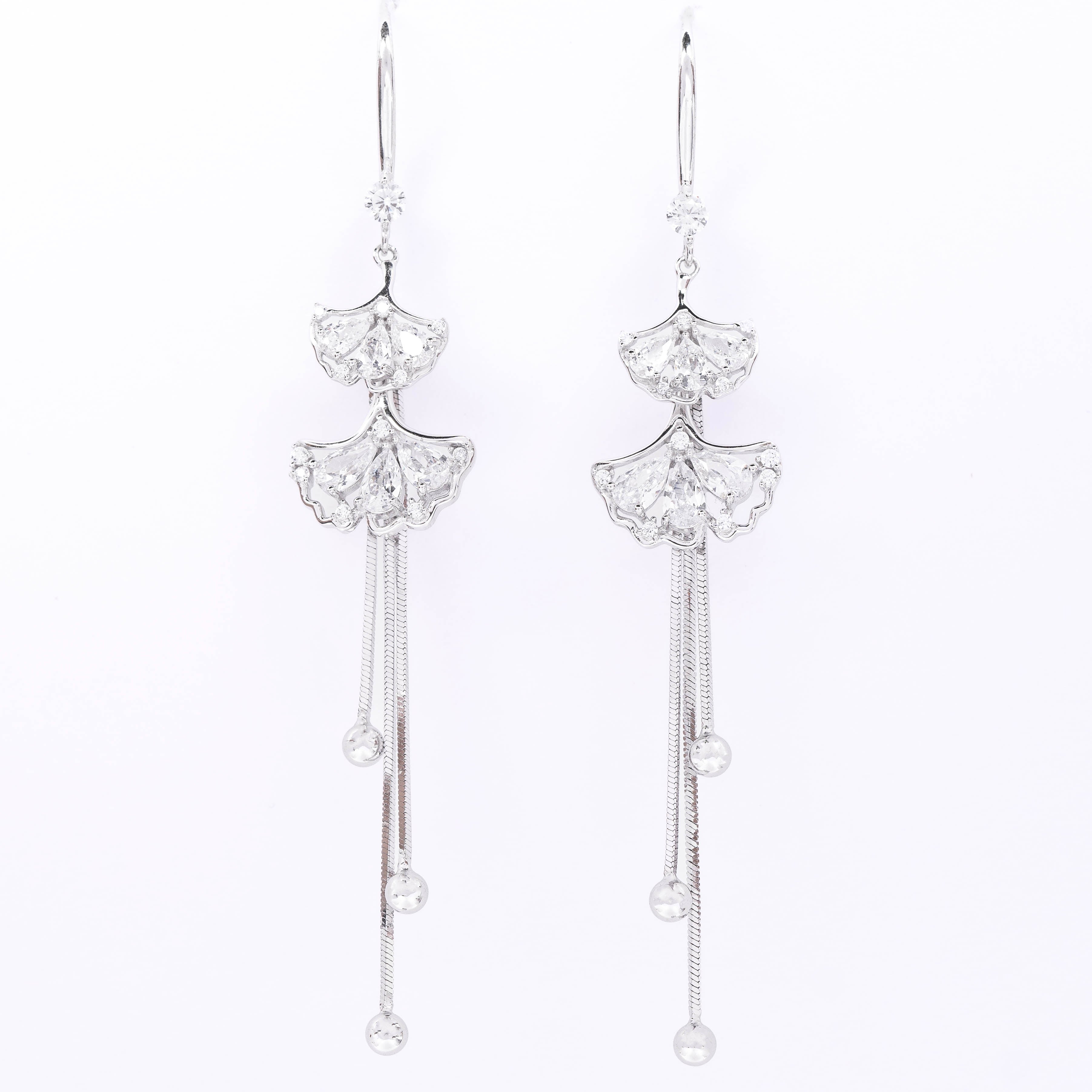 Crystal Fanfall Drop Earrings