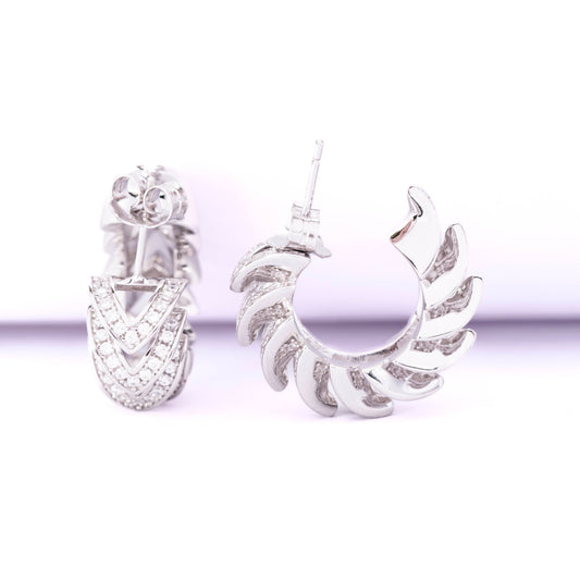 Accent Woven Half Hoop Earrings