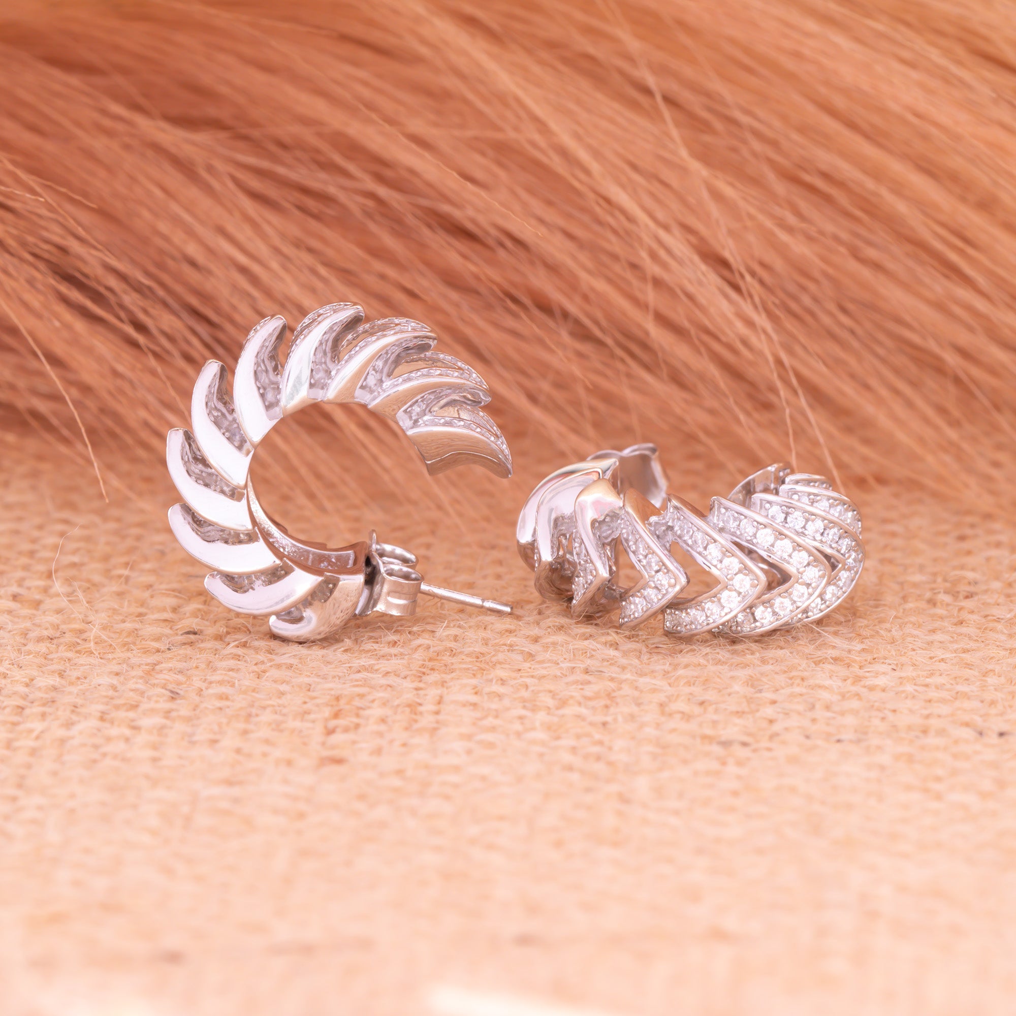 Accent Woven Half Hoop Earrings