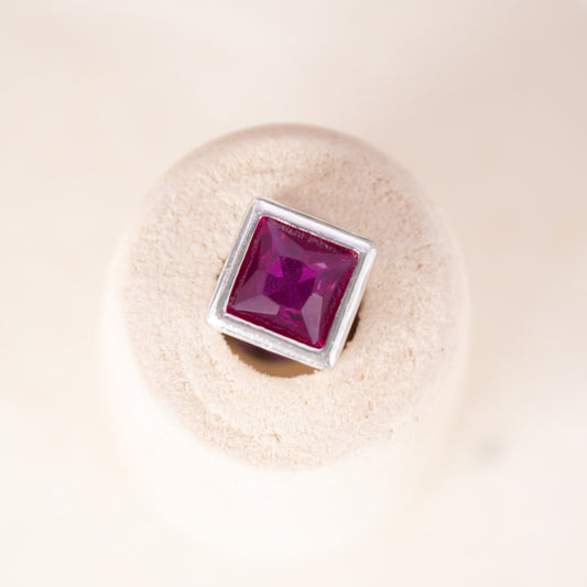 Minimalist Pink Stone Stud Earrings