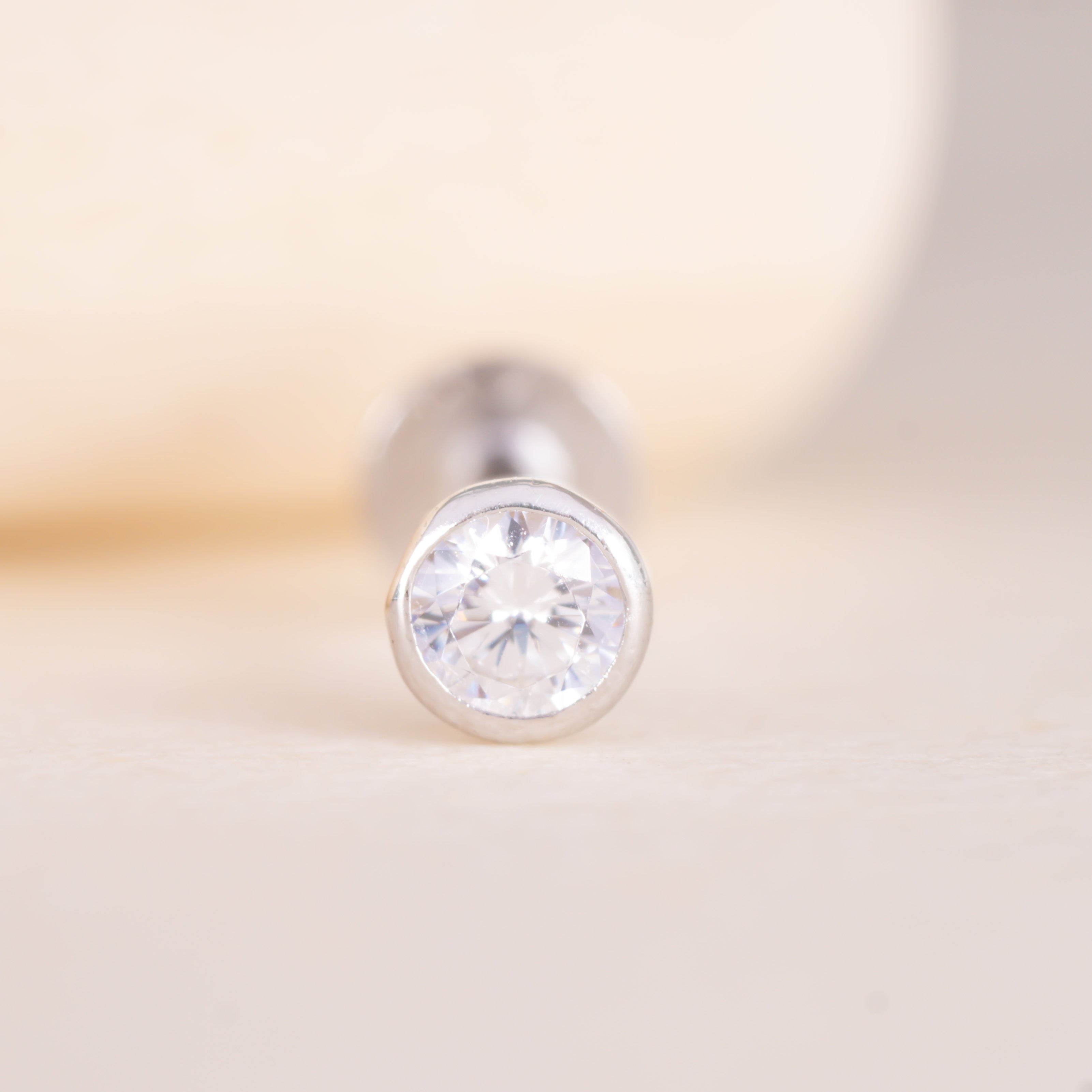 Minimalist White Stone Stud Earrings