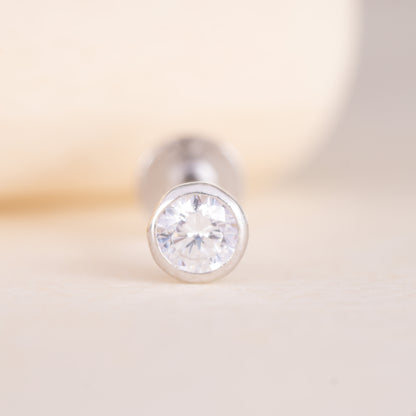 Minimalist White Stone Stud Earrings