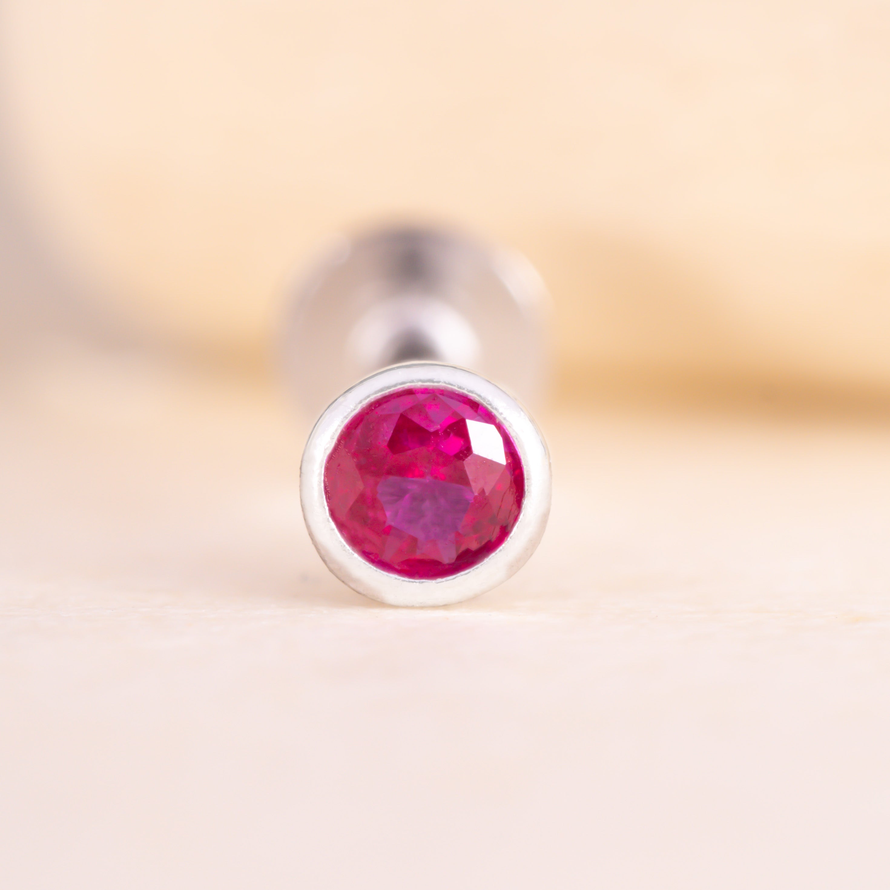 Minimalist Pink Stone Stud Earrings