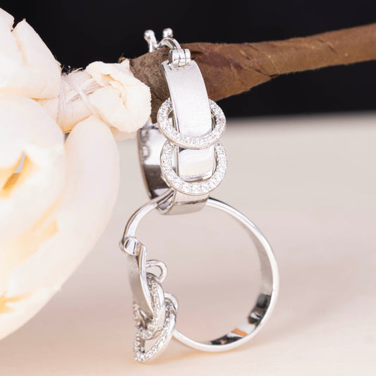 Accent Charm Hoop Earrings