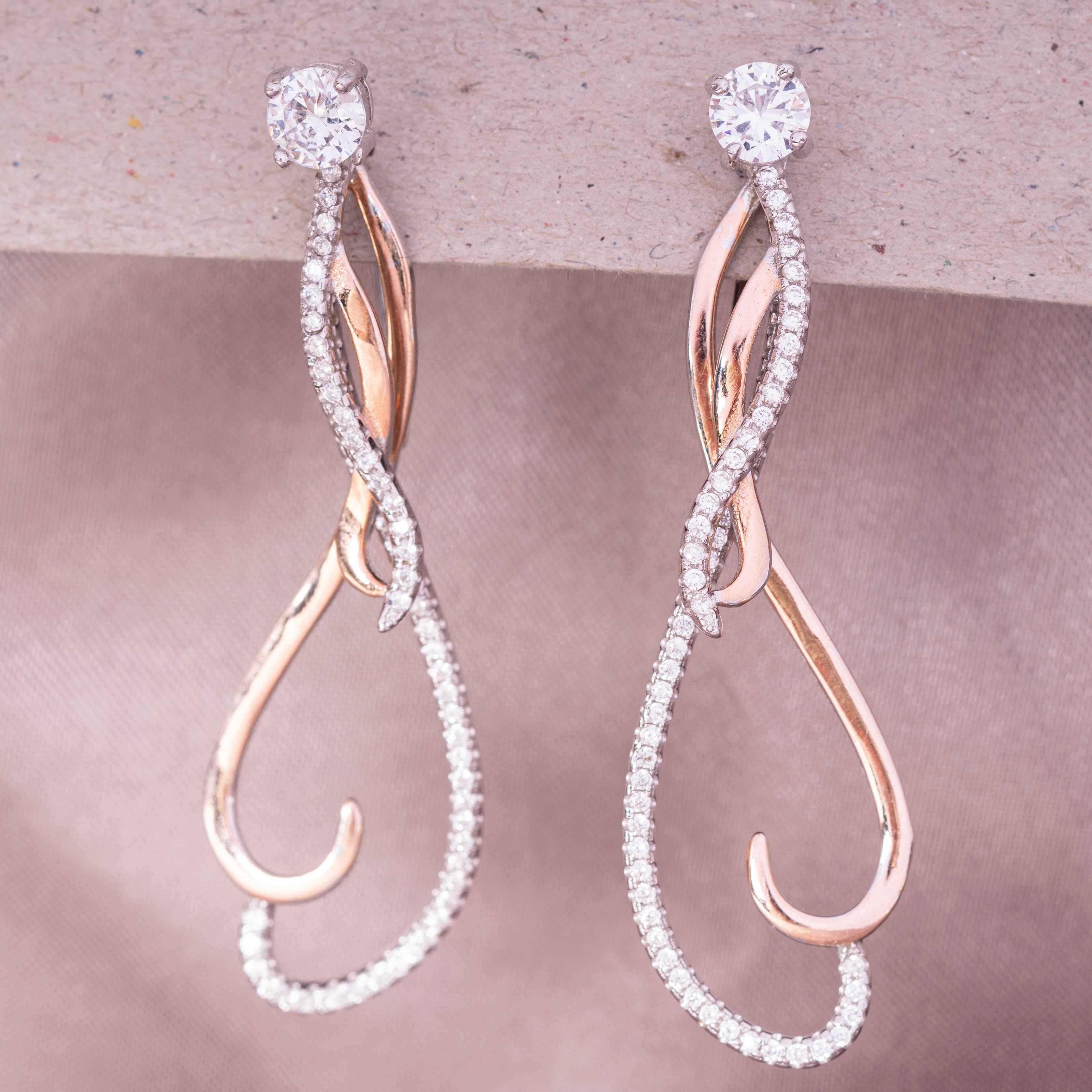 Infinity Twist Crystal Drop Earrings