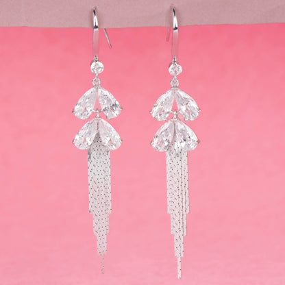 Crystal Feather Drop Earrings